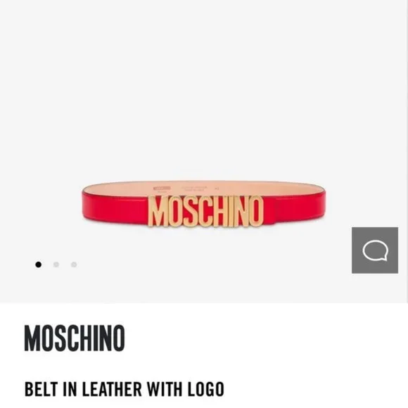 Moschino belts accessories size large red Moschino Red Leather Classic Logo Belt 95 CM Moschino | TLC main image 3